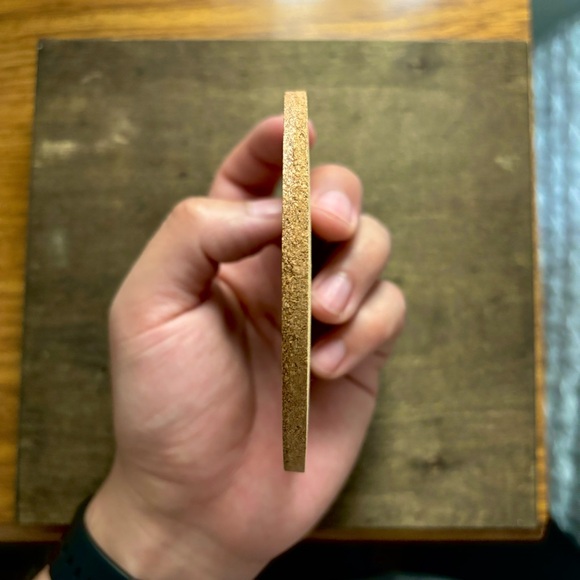 Aries Zodiac Sign Encircled Laser Engraved Cork Coaster - Picture 5 of 5